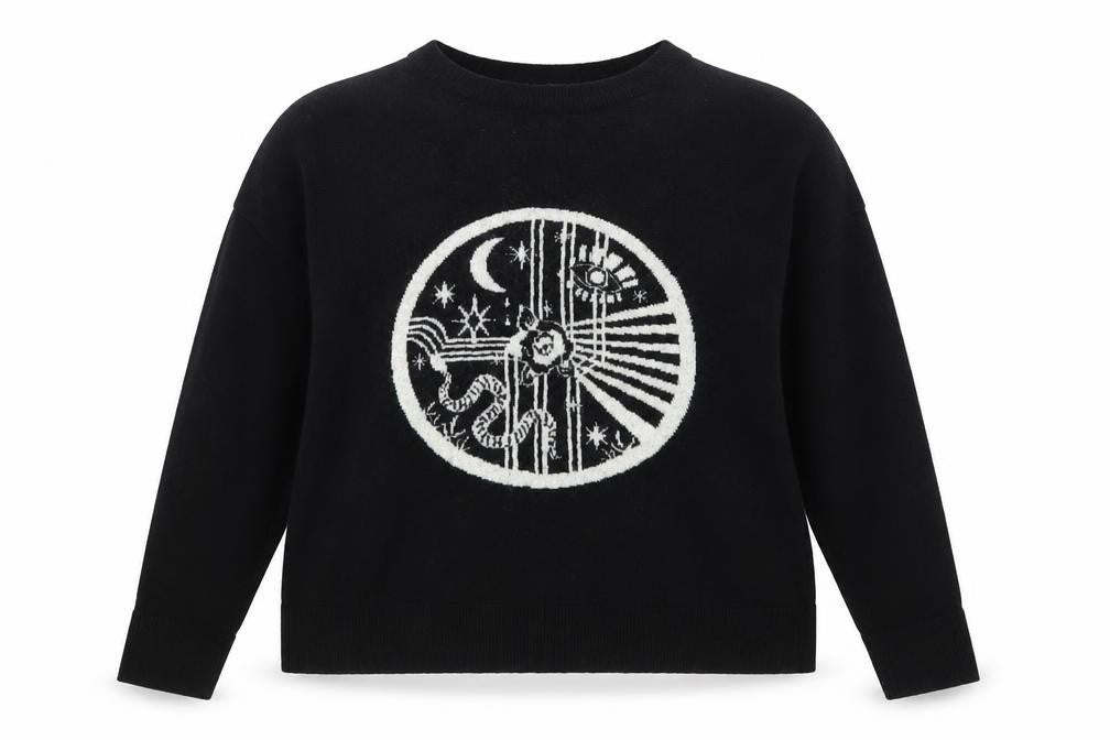 Topshop Womens Black  Viscose Pullover Sweatshirt Size 4