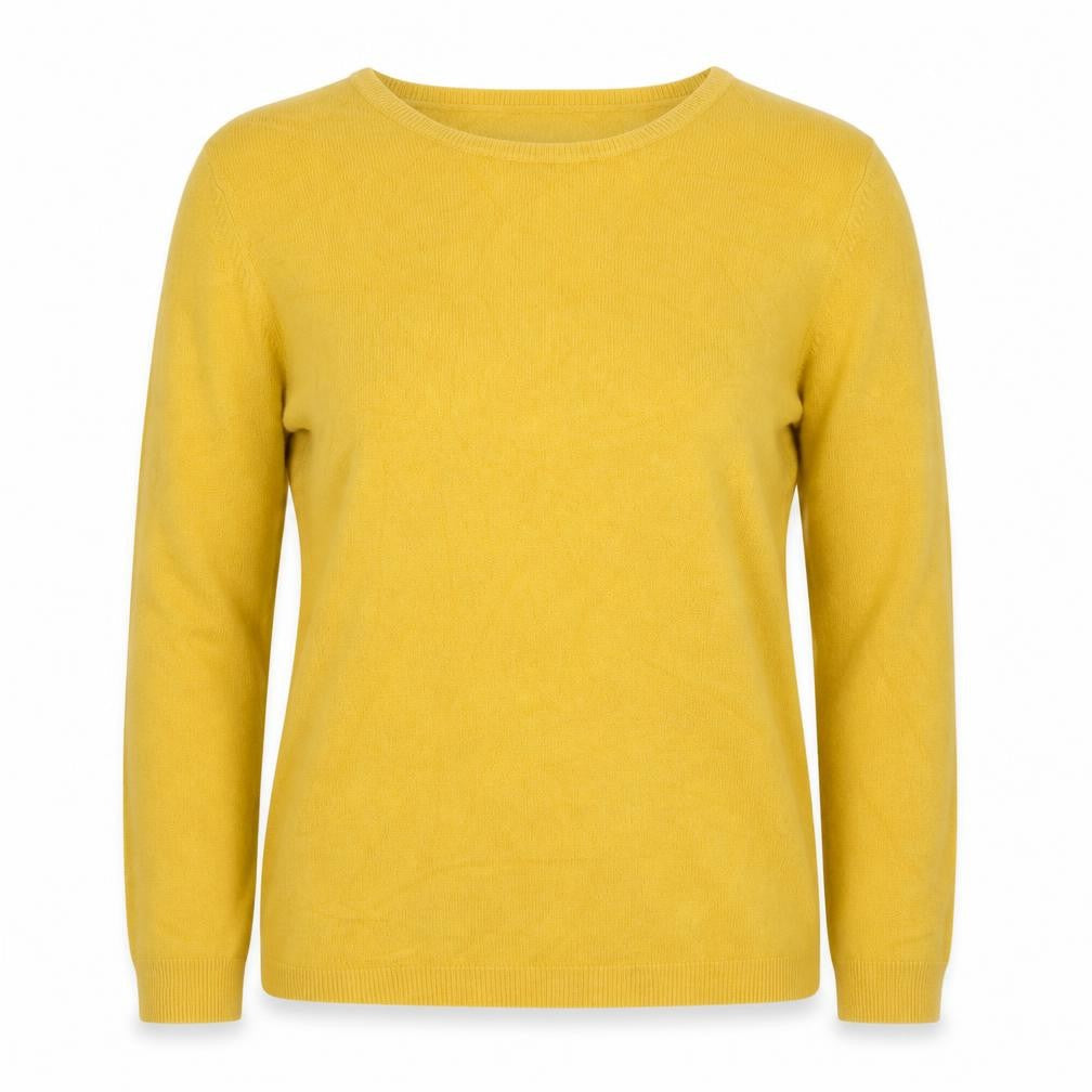 Matalan Womens Yellow Round Neck  Acrylic Pullover Jumper Size 12