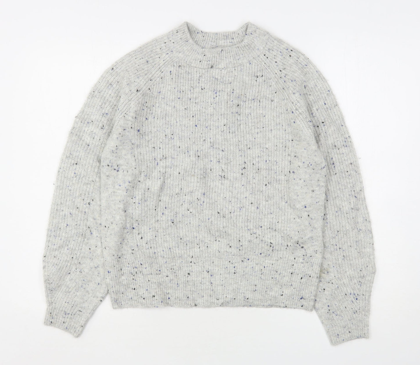 Marks and Spencer Womens Grey Round Neck  Acrylic Pullover Jumper Size S
