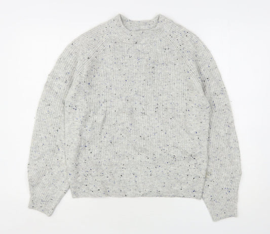 Marks and Spencer Womens Grey Round Neck  Acrylic Pullover Jumper Size S