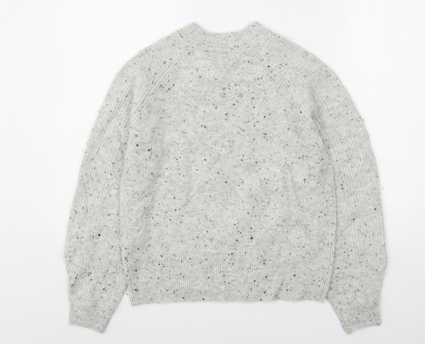 Marks and Spencer Womens Grey Round Neck  Acrylic Pullover Jumper Size S