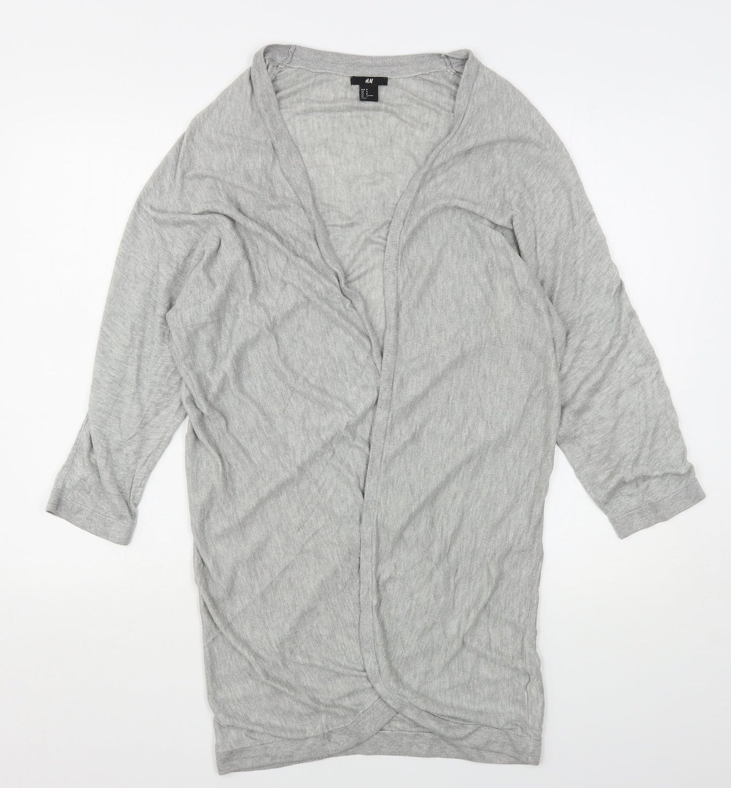 H&M Womens Grey V-Neck  Viscose Cardigan Jumper Size M