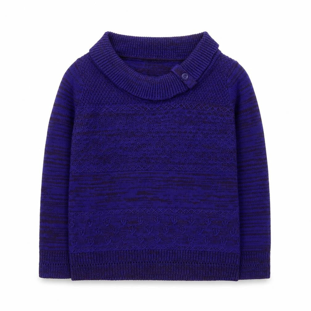 Bonmarché Womens Blue Round Neck Acrylic Pullover Jumper Size S