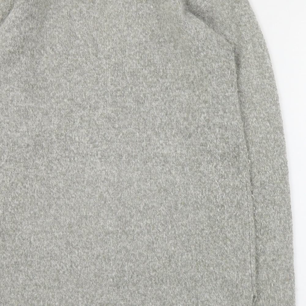 Roman Womens Grey V-Neck  Nylon Cardigan Jumper Size S