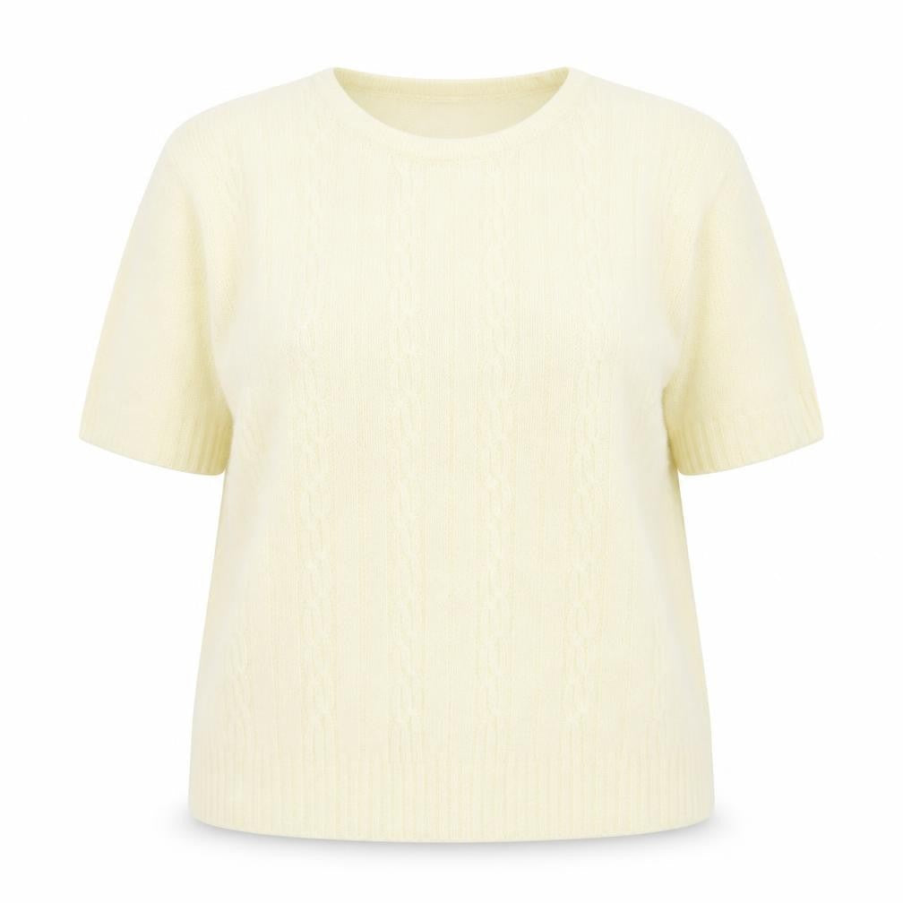 EWM Womens Ivory Round Neck  Acrylic Pullover Jumper Size M