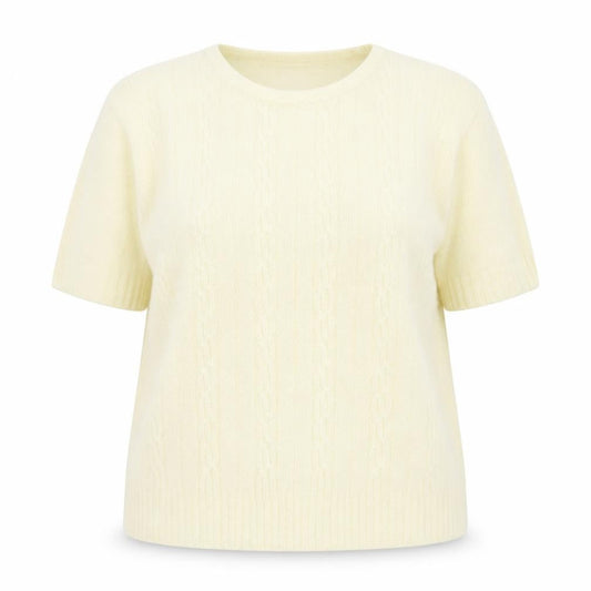 EWM Womens Ivory Round Neck  Acrylic Pullover Jumper Size M