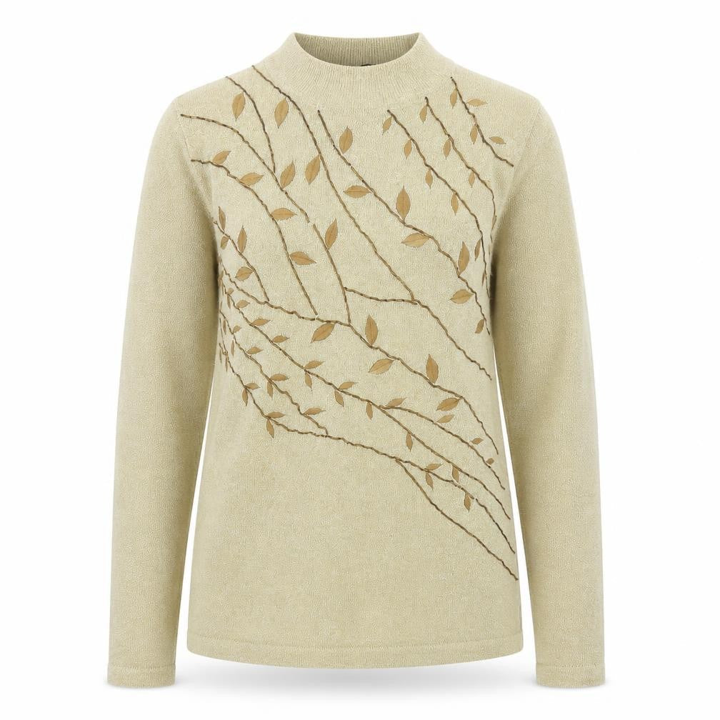 Casamia Womens Gold Mock Neck Rayon Pullover Jumper Size M