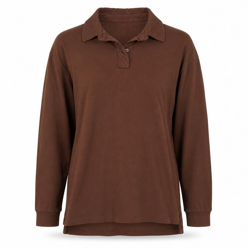 Threadbare Womens Brown  Cotton Basic Polo Size 10 Collared