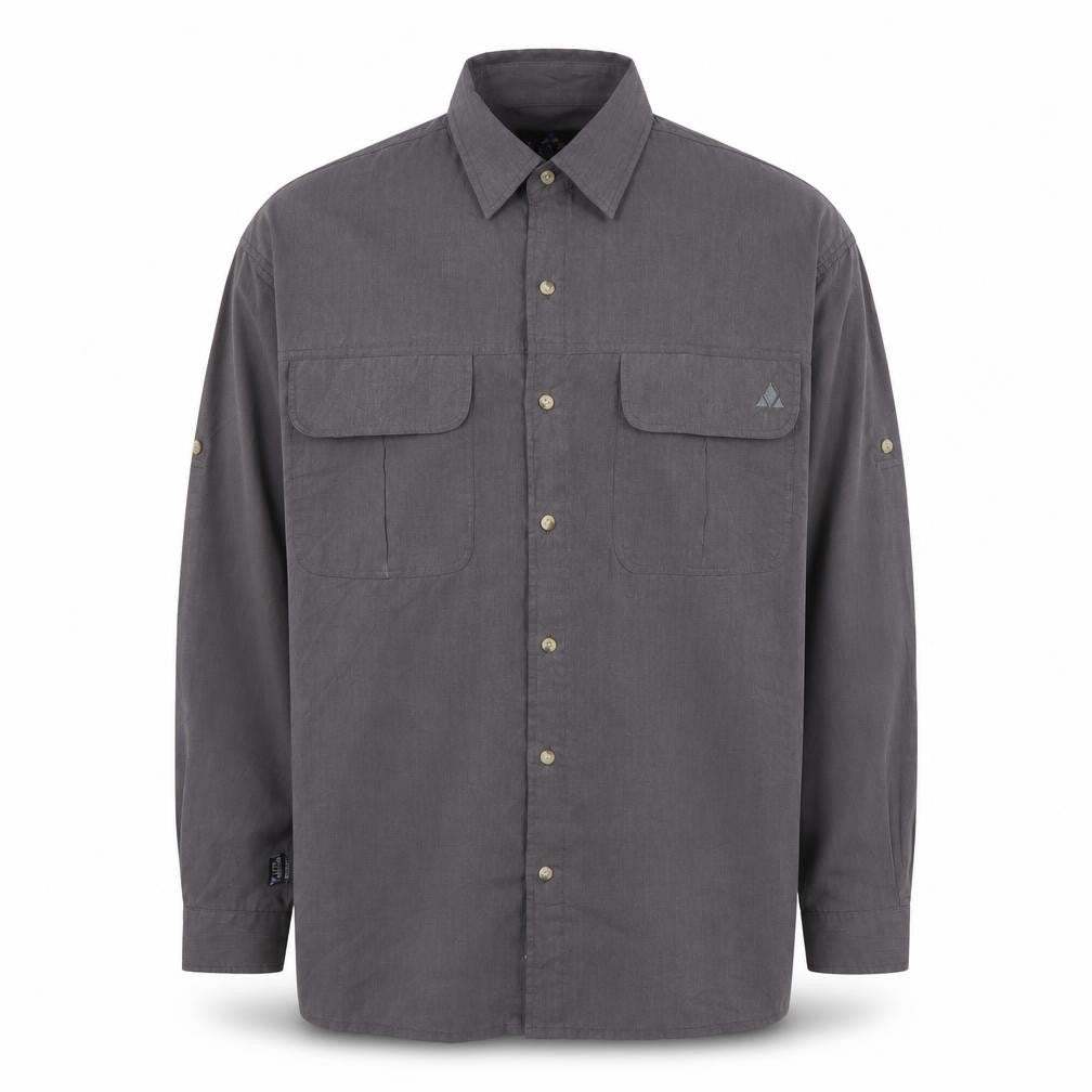 Mountain Craft Mens Grey  Polyester  Button-Up Size L Collared Button
