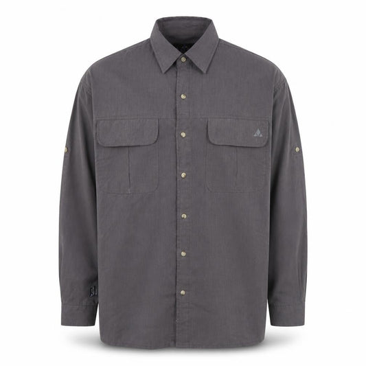 Mountain Craft Mens Grey  Polyester  Button-Up Size L Collared Button