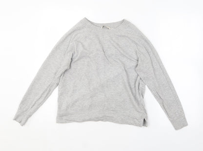 Tu Womens Grey Round Neck  Cotton Pullover Jumper Size 8
