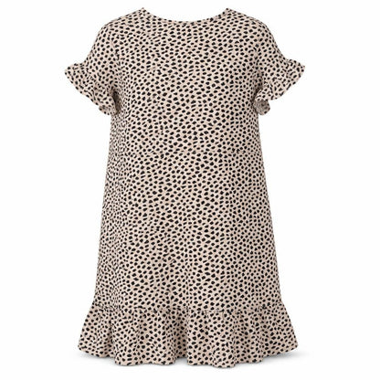 SHEIN Womens Beige Animal Print Polyester Shift  Size S  Round Neck