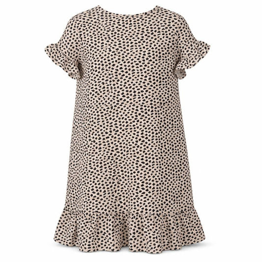 SHEIN Womens Beige Animal Print Polyester Shift  Size S  Round Neck
