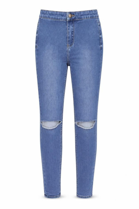 New Look Womens Blue  Cotton Skinny Jeans Size 8 L29 in Regular Zip