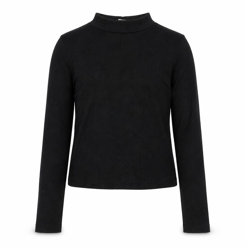 Miss Evie Girls Black Mock Neck  Polyester Pullover Jumper Size 9-10 Years  Pullover