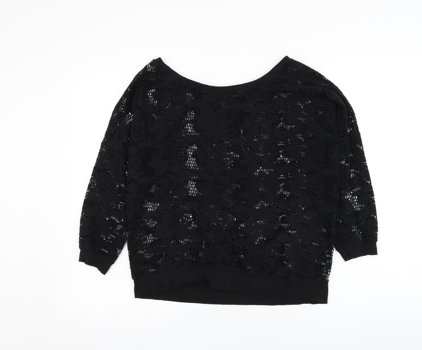Atmosphere Womens Black Round Neck  Polyester Pullover Jumper Size 12