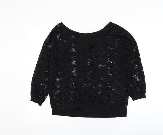 Atmosphere Womens Black Round Neck  Polyester Pullover Jumper Size 12