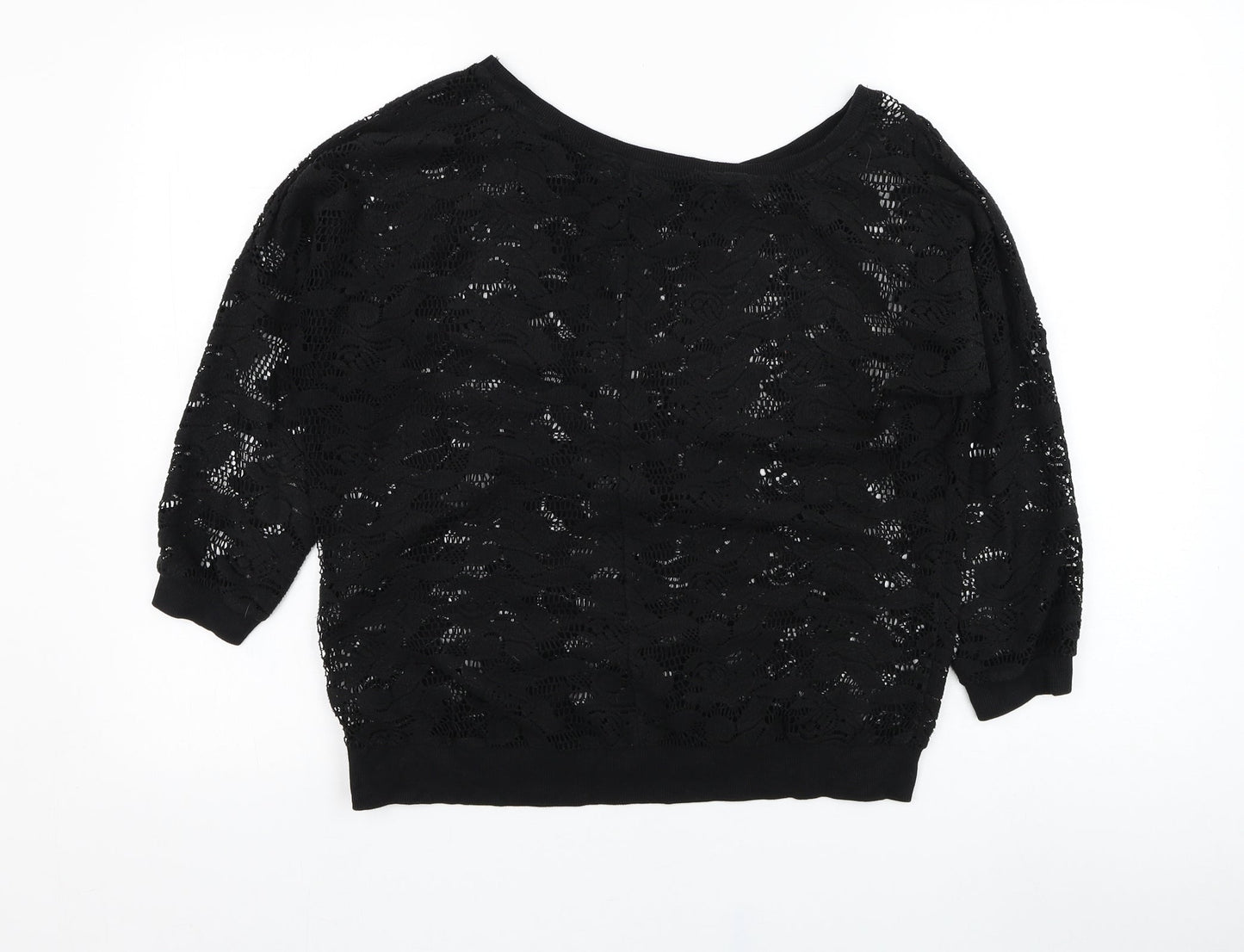 Atmosphere Womens Black Round Neck  Polyester Pullover Jumper Size 12