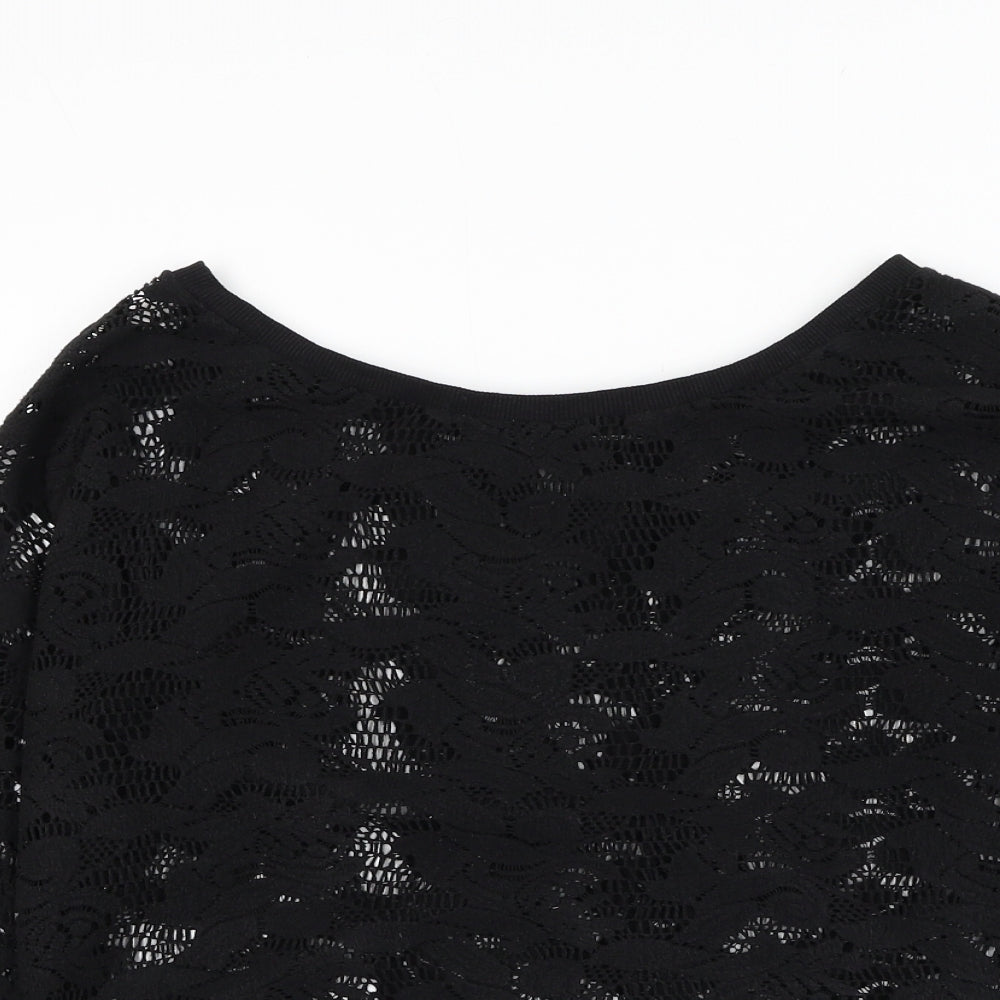 Atmosphere Womens Black Round Neck  Polyester Pullover Jumper Size 12