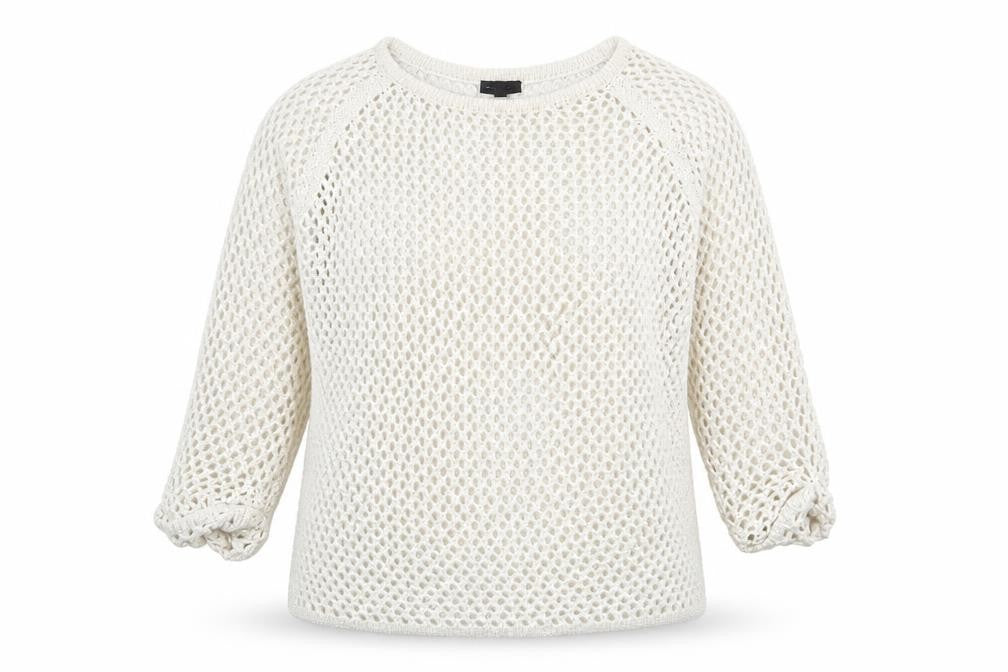 Topshop Womens Ivory Round Neck  Acrylic Pullover Jumper Size 8