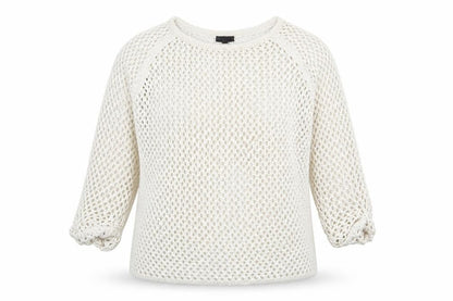 Topshop Womens Ivory Round Neck  Acrylic Pullover Jumper Size 8