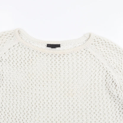 Topshop Womens Ivory Round Neck  Acrylic Pullover Jumper Size 8