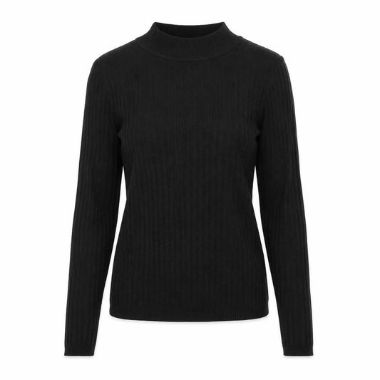 Primark Womens Black  Polyester Basic T-Shirt Size S Mock Neck - Ribbed