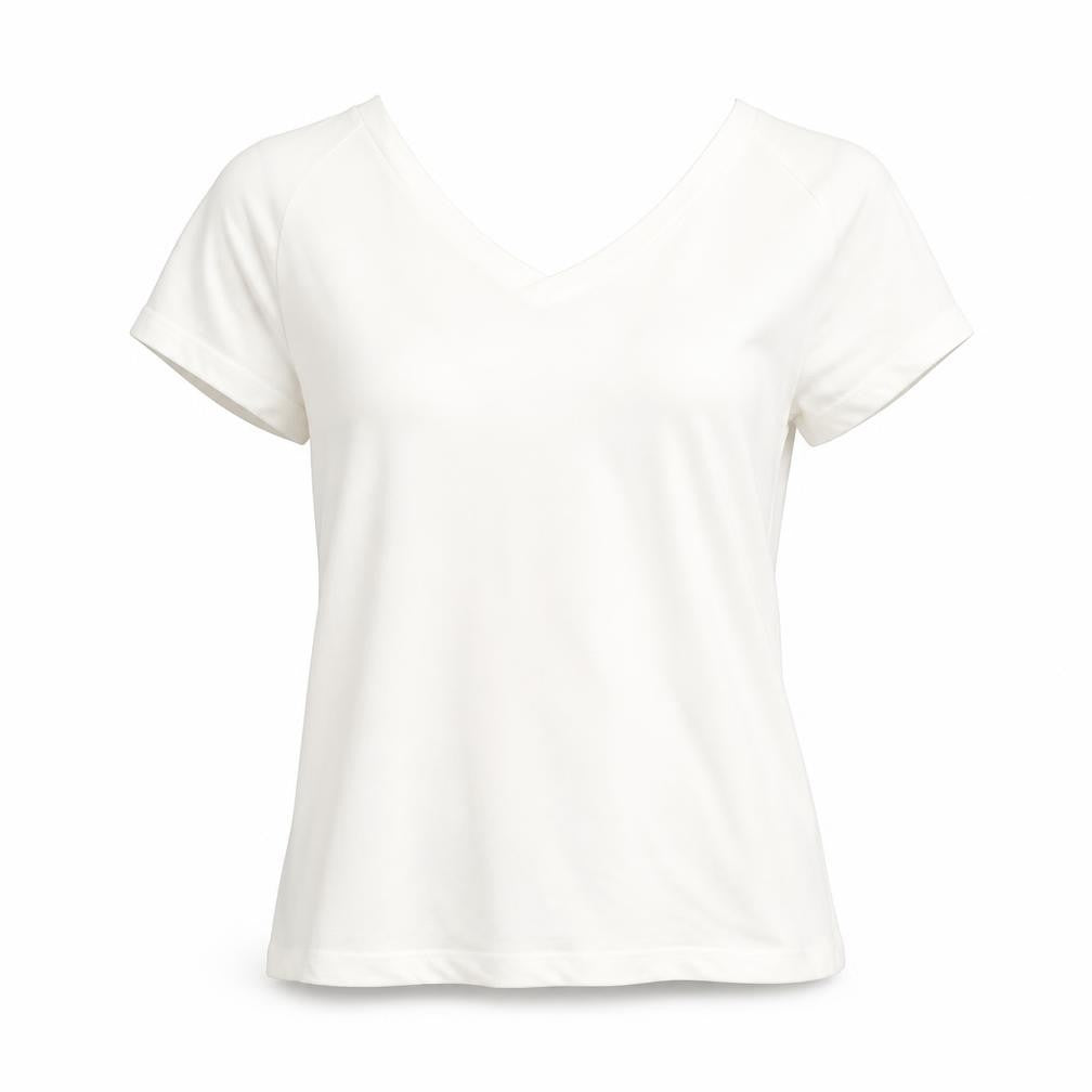 Preworn Womens White  Elastane Basic Blouse Size S V-Neck