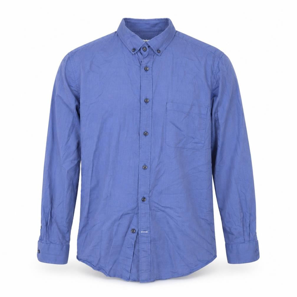 Dunnes Stores Mens Blue  Cotton  Button-Up Size M Collared