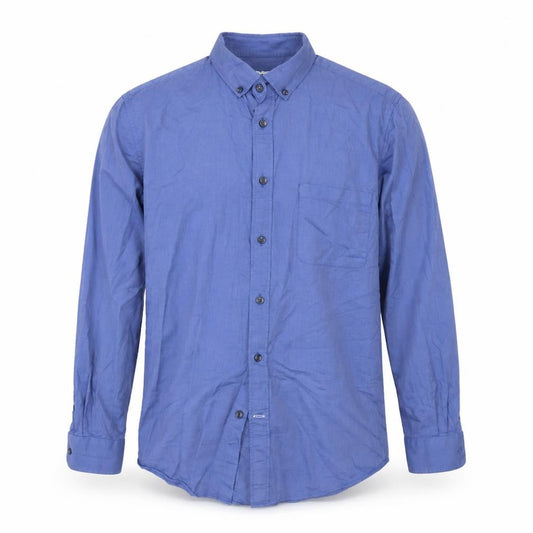 Dunnes Mens Blue  Cotton  Button-Up Size M Collared