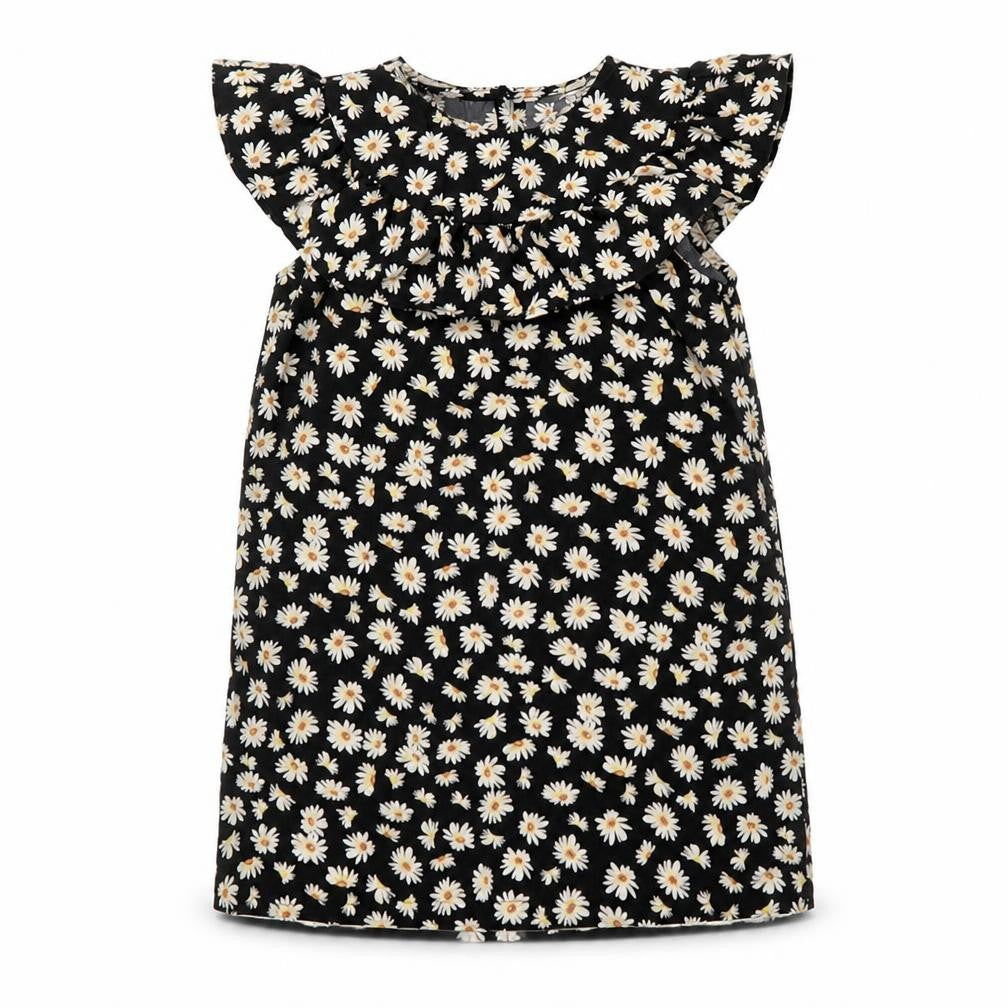sien Girls Black Floral Polyester Ball Gown  Size 4 Years  Round Neck