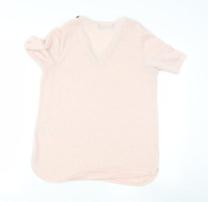 Dunnes pink n Womens  V-Neck  Polyester Pullover Jumper Size 8