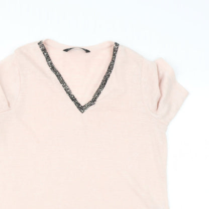 Dunnes pink n Womens  V-Neck  Polyester Pullover Jumper Size 8