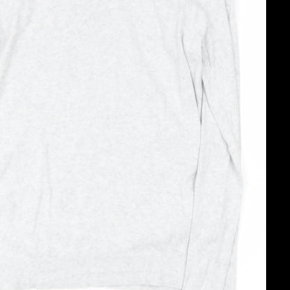 Oasis Womens Grey  Cotton Basic Polo Size M Round Neck