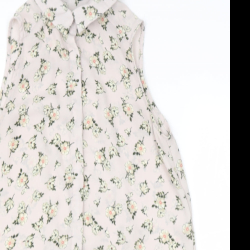newlook Womens Multicoloured Floral Polyester Basic Blouse Size 8 Collared