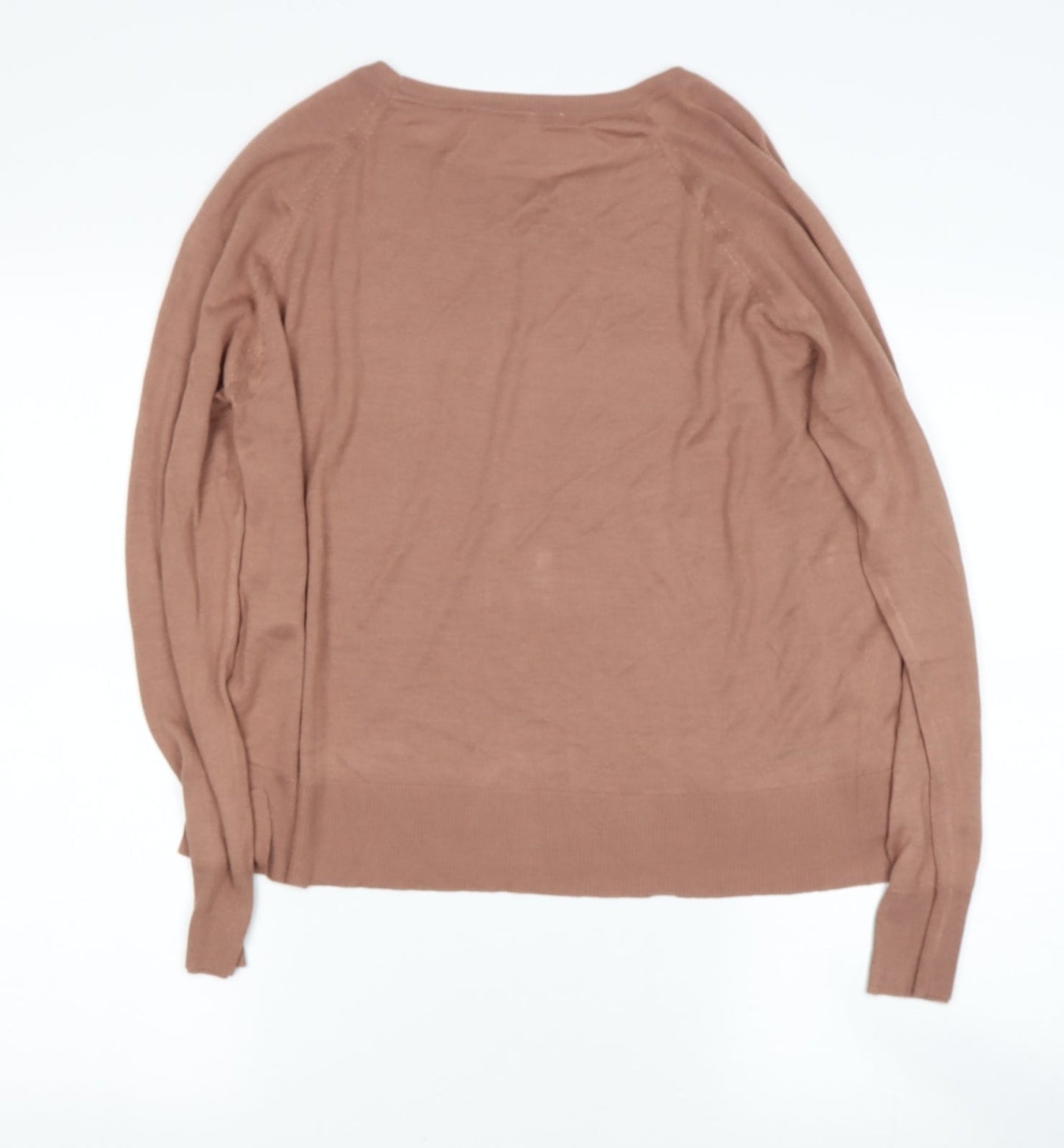 Preworn Womens Beige Round Neck  Viscose Pullover Jumper Size M