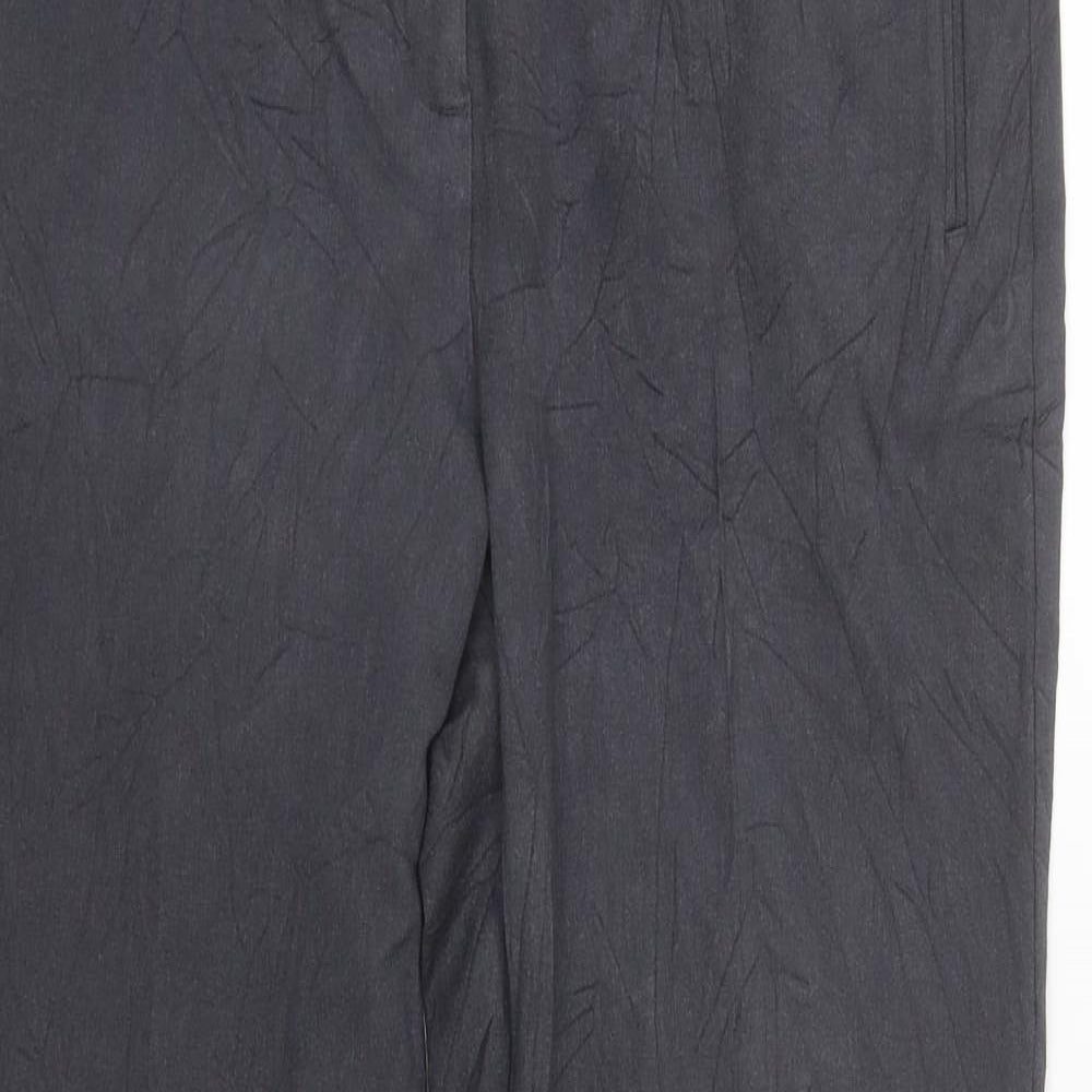 Marks and Spencer Womens Grey  Polyester Trousers  Size 12 L29 in Regular Zip