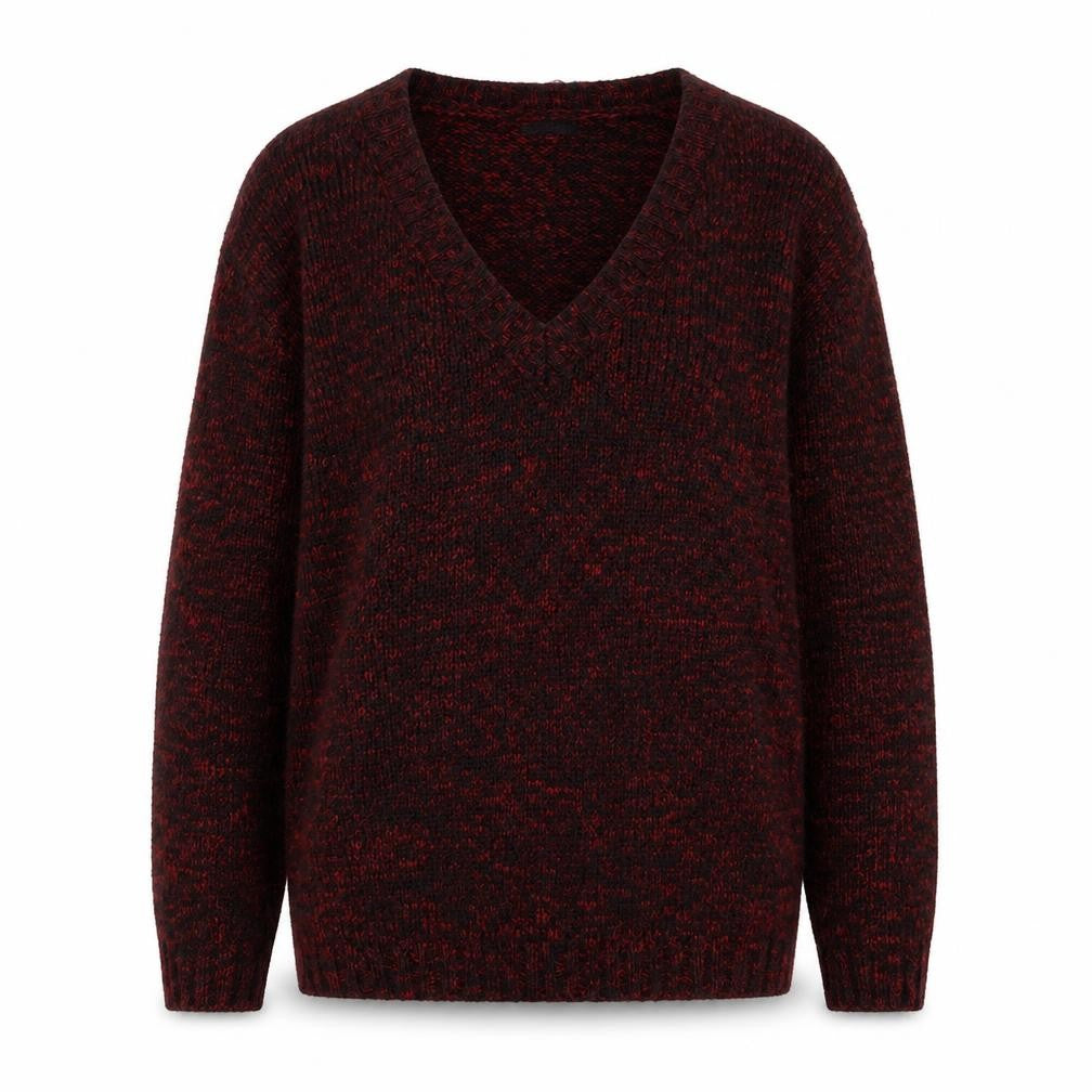 Matalan Womens Red V-Neck  Acrylic Pullover Jumper Size 10