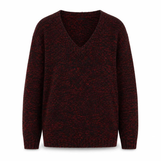 Matalan Womens Red V-Neck  Acrylic Pullover Jumper Size 10
