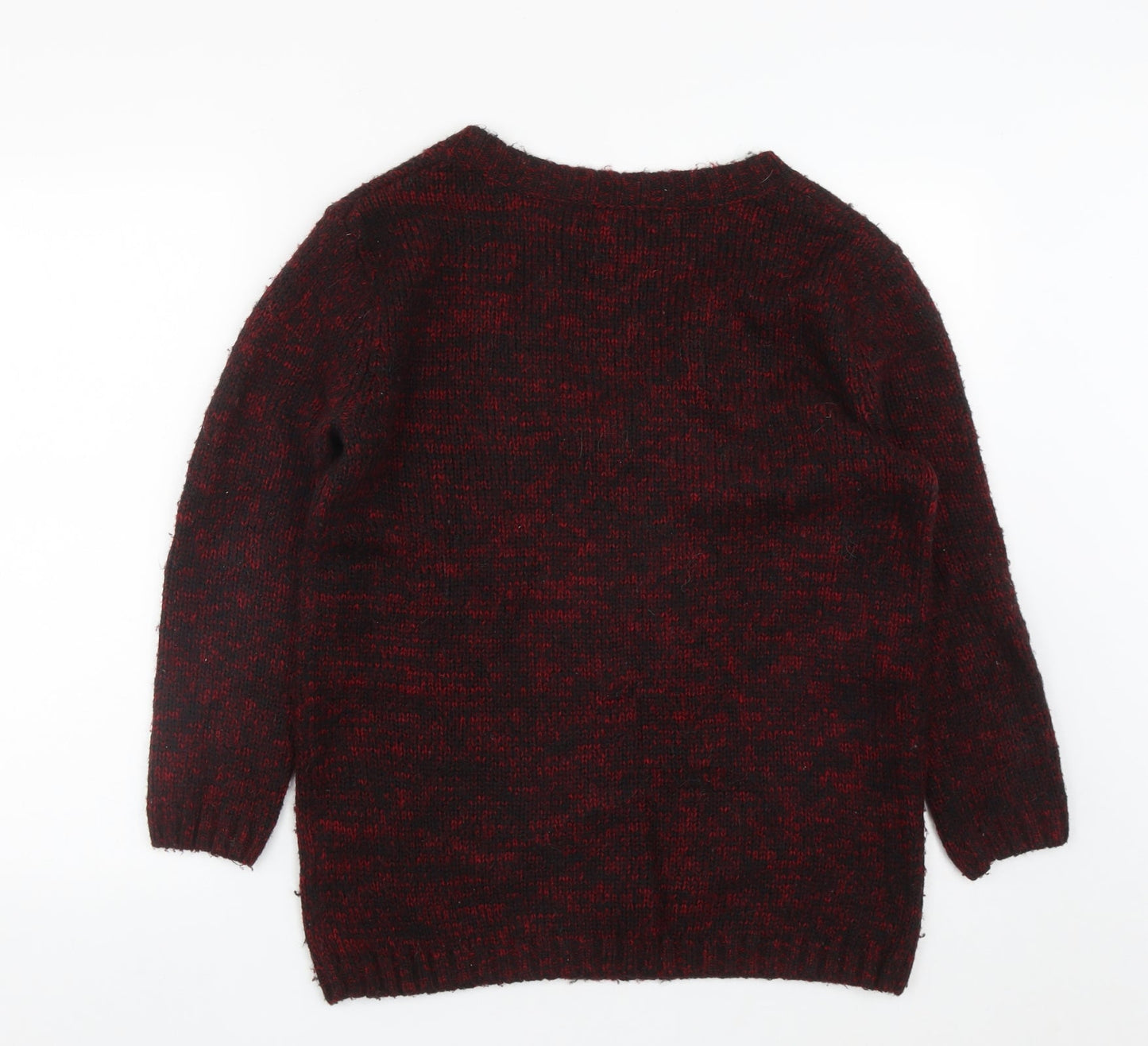 Matalan Womens Red V-Neck  Acrylic Pullover Jumper Size 10