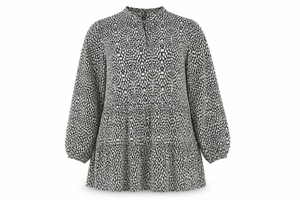 Alfred Dunner Womens Multicoloured Geometric Polyester Fit & Flare  Size S  Round Neck Tie