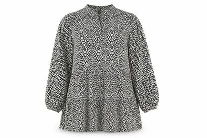 Alfred Dunner Womens Multicoloured Geometric Polyester Fit & Flare  Size S  Round Neck Tie