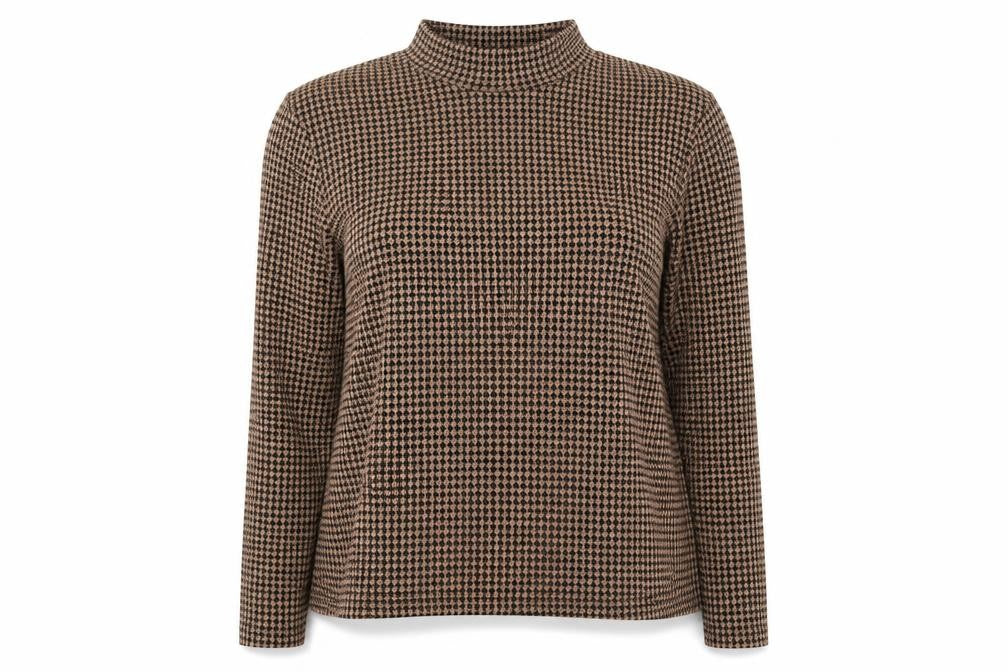 Primark Womens  High Neck Houndstooth Polyester Pullover Jumper Size L