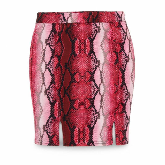 Preworn Womens Pink Animal Print Polyester Straight & Pencil Skirt Size 6