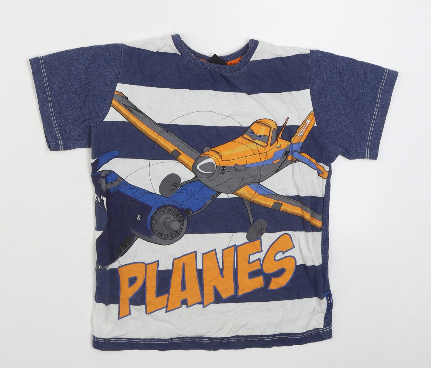 Revbel Boys Blue  Cotton Basic T-Shirt Size 6-7 Years Round Neck Pullover