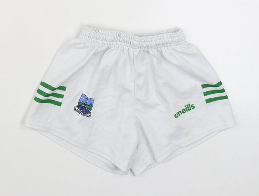 O'Neills Boys White  Polyester Sweat Shorts Size 3-4 Years  Regular Tie