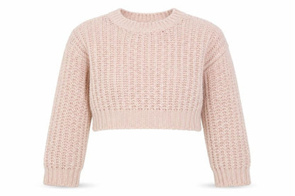 915 Generation Girls Pink Round Neck  Acrylic Pullover Jumper Size 9 Years  Pullover - Cropped
