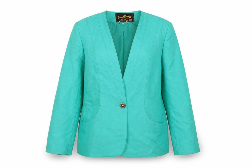 David Barry Womens Green   Jacket Blazer Size 14  Button