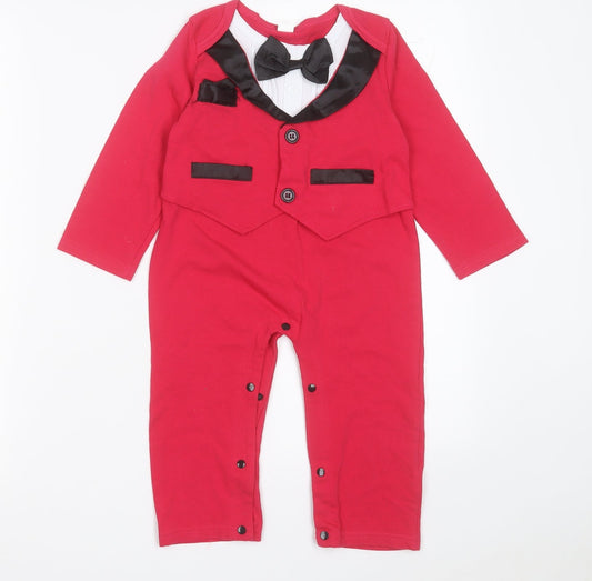 Preworn Girls Pink  Cotton Jumpsuit One-Piece Size 2 Years  Button