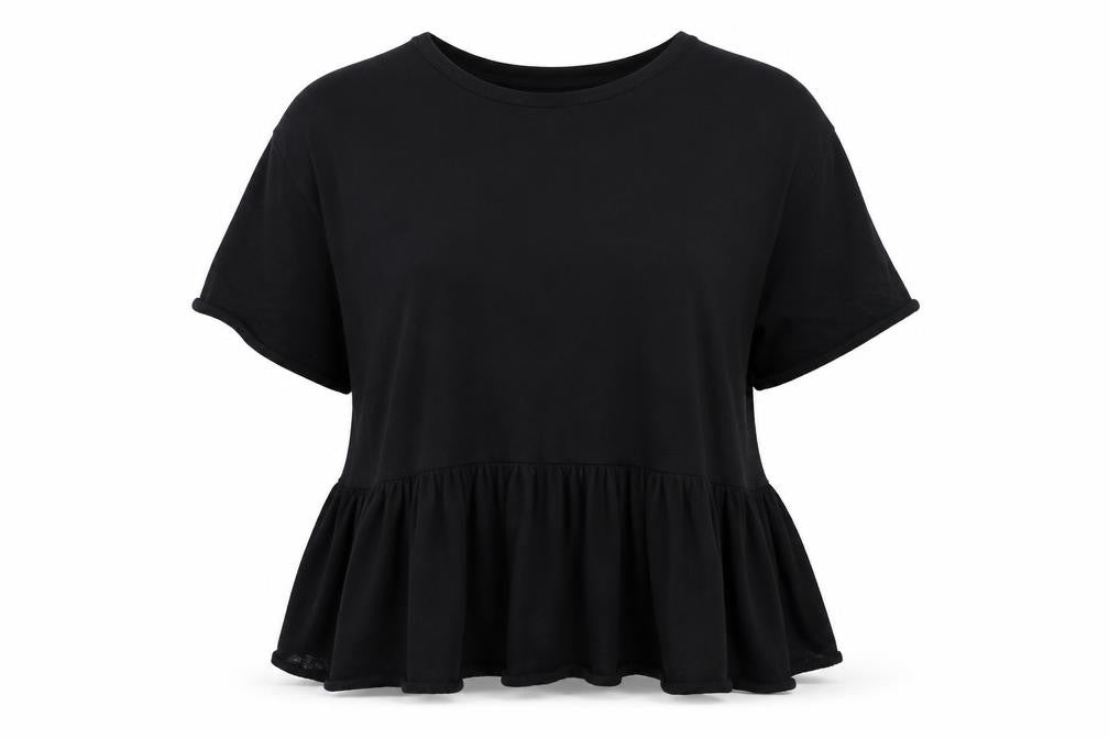 Zara Womens Black  Cotton Basic T-Shirt Size S Crew Neck